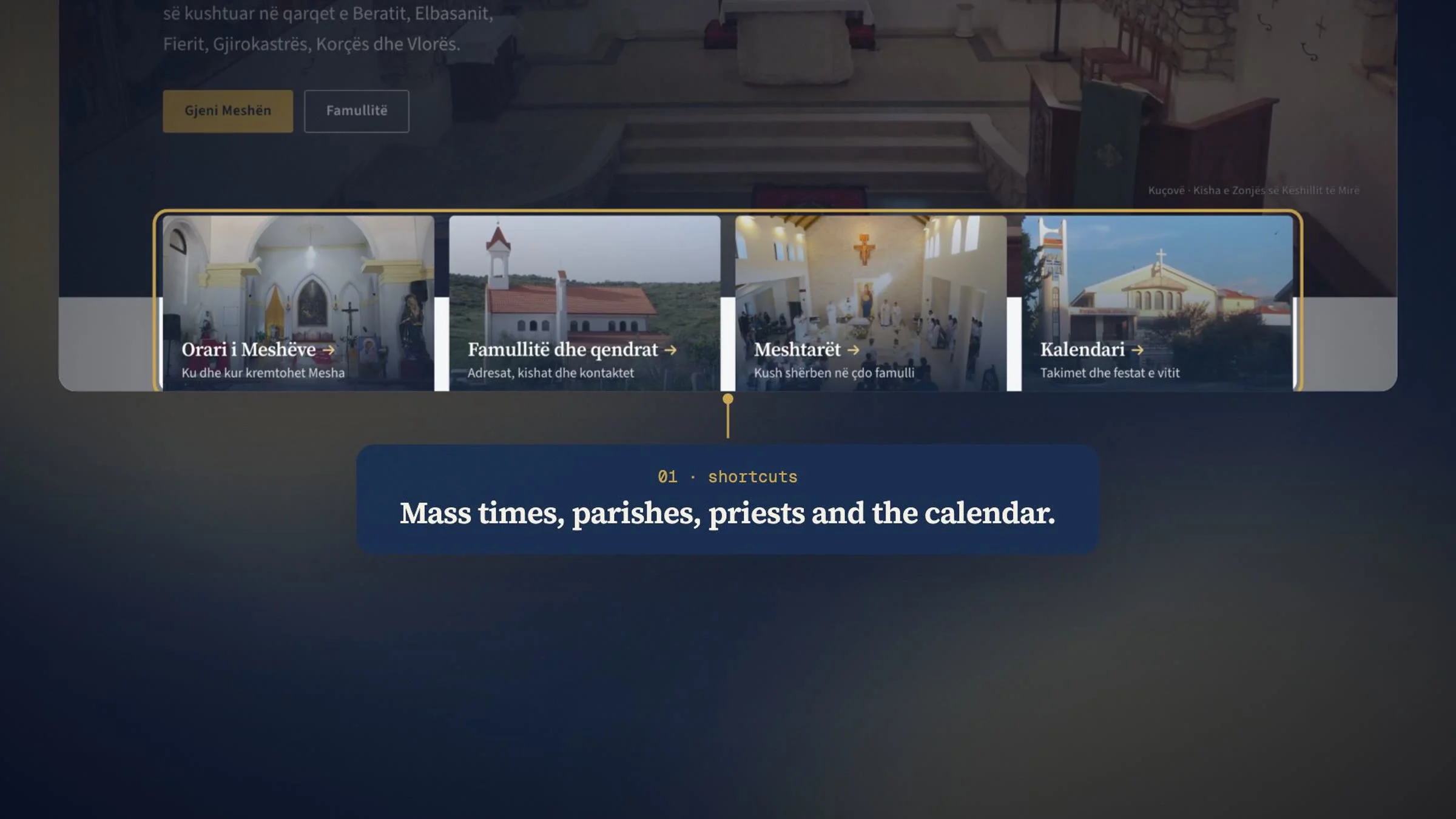 Mass times, parishes, priests and the calendar.